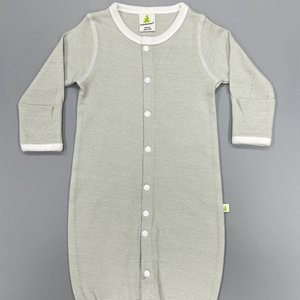 Convertible Sleepsuit-Olive Green Stripes