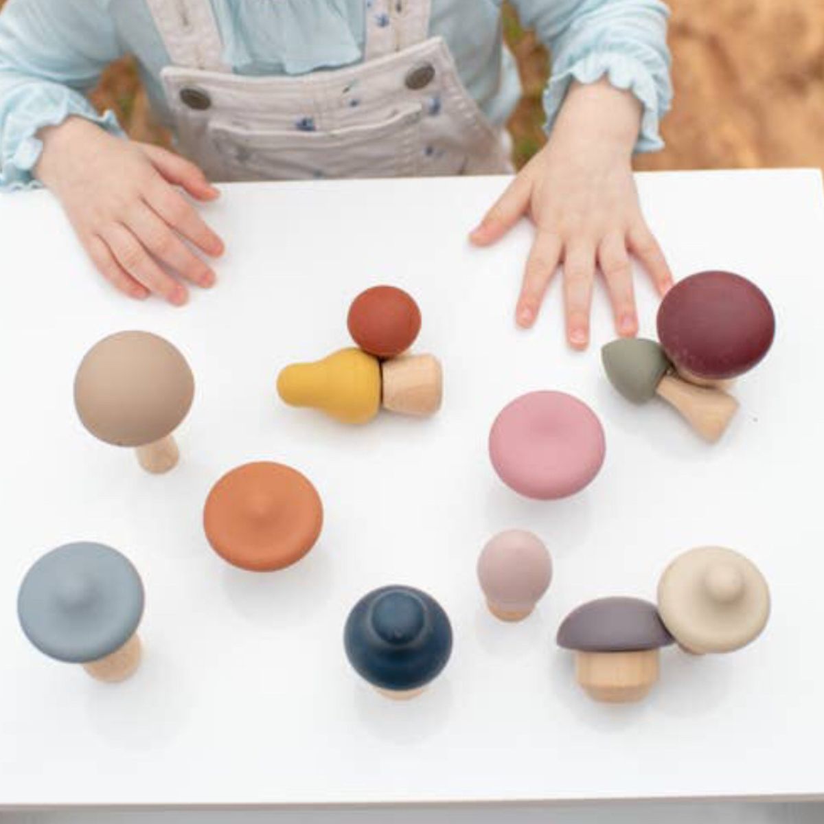 Montessori Mushroom Wood & Silicone Toy/Teething/Fine Motor – Tree Huggers  Children's Apparel