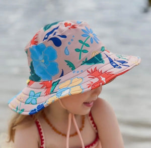 Kids Wide Brim Bucket Hat Phoenix Vanilla Sunhat