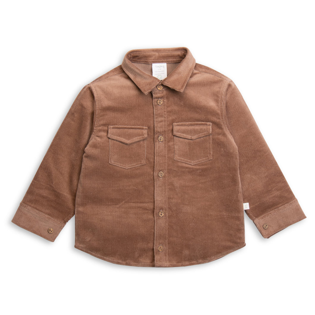 Organic Cotton Corduroy Shirt-Cafe