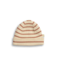 Load image into Gallery viewer, Organic Knitted Beanie-Clay Stripe/Agave Stripe
