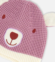 Load image into Gallery viewer, Peruvian Knit Hat-Smiling Bear Dusty Purple
