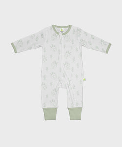 Cotton Long Sleeve Zipsuit-Sleeping Fox