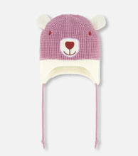 Load image into Gallery viewer, Peruvian Knit Hat-Smiling Bear Dusty Purple
