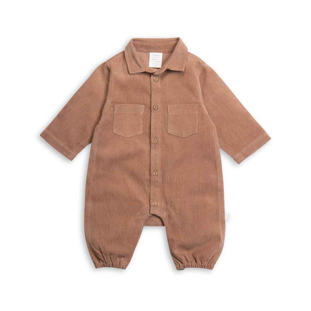 Organic Cotton Corduroy Polo Playsuit