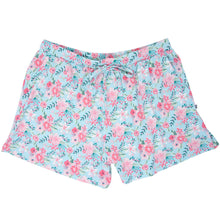 Load image into Gallery viewer, Ladies Bamboo Lounge Shorts-Aqua Water Floral
