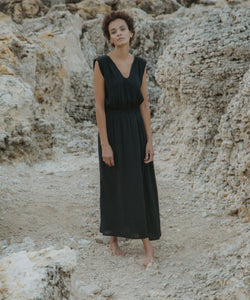 Acacia Dress Organic Muslin-Black or Navy