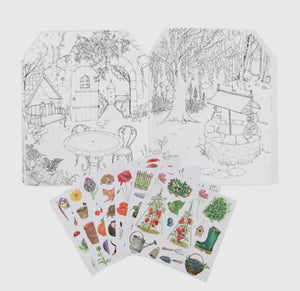 Garden Theme Coloring Book & Stickers