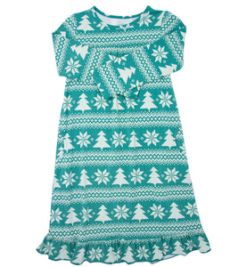 Bamboo Boho Gown-Fair Isle Trees