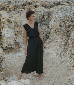 Acacia Dress Organic Muslin-Black or Navy