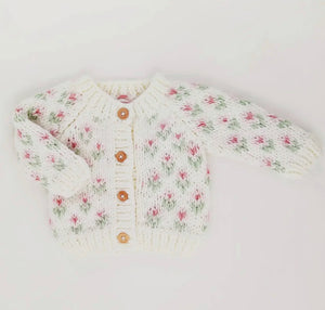 Bitsy Blooms Blush Cardigan Sweater