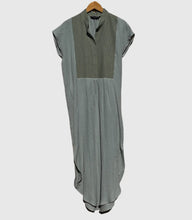 Load image into Gallery viewer, Organic Cotton Muslin Nesprer Shirt Dress-Black/Sage Green
