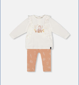 Organic Cotton Fox Top & Leggings-Tan