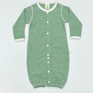 Convertible Sleepsuit-Turf Green Stripes