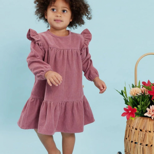 Organic Cotton Corduroy Dress-Rose