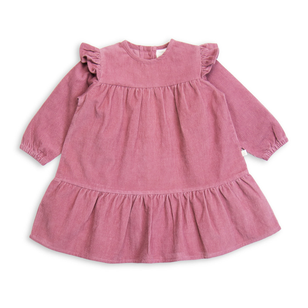 Organic Cotton Corduroy Dress-Rose