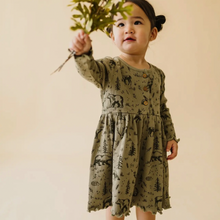 Load image into Gallery viewer, Organic Cotton Twirl Forest Dress
