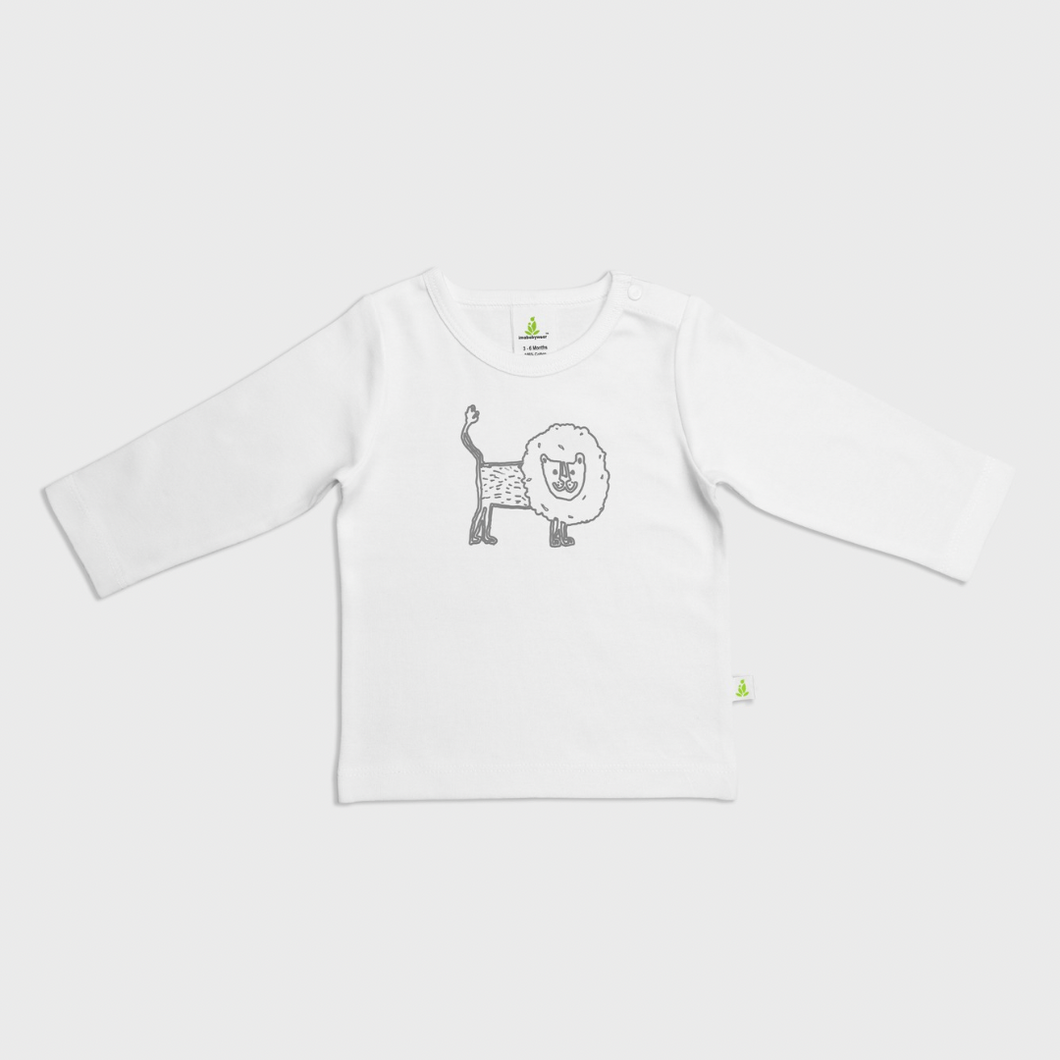 Cotton Long Sleeve T-Shirt-Zoo Animals