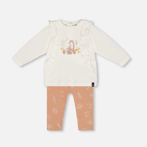 Organic Cotton Fox Top & Leggings-Tan