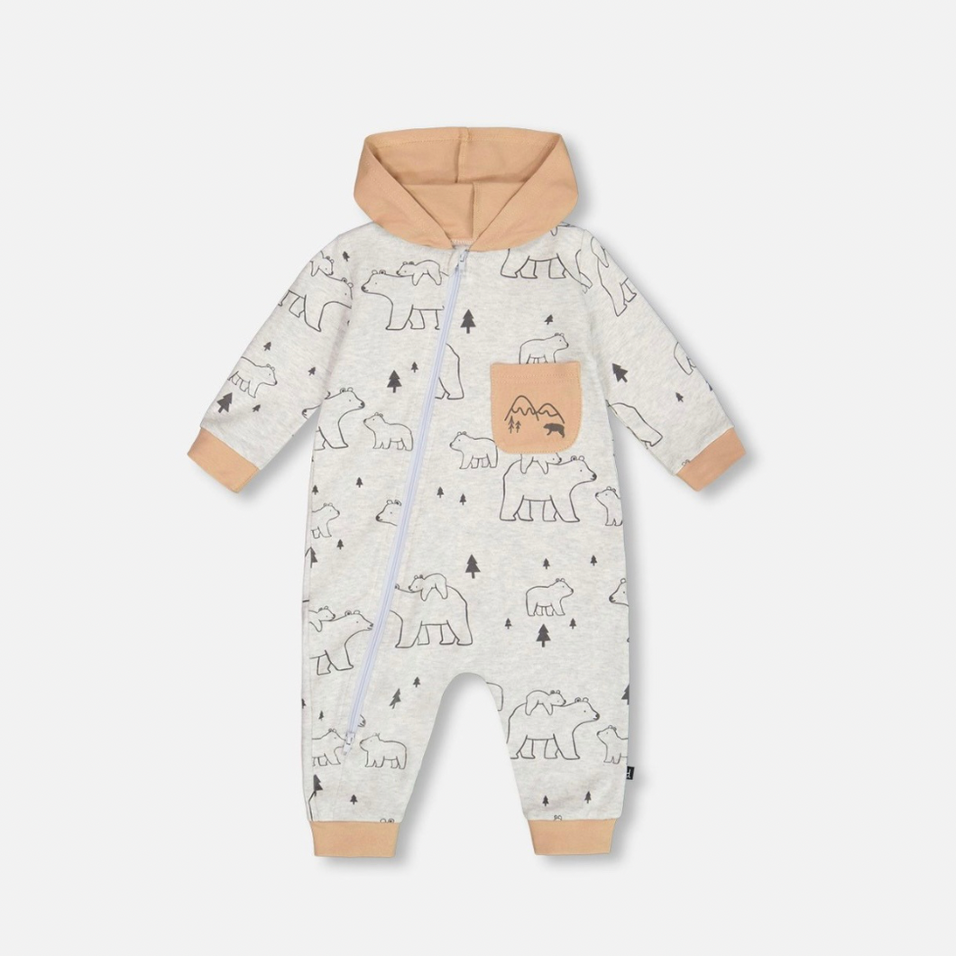 Organic Cotton Jersey Hooded Jumpsuit