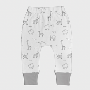 Cotton Knit Harem Pant-Zoo Animals