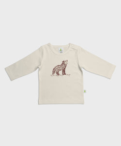 Cotton Long Sleeve T-Shirt-Wolf Forest