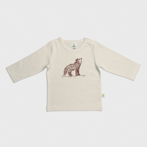 Cotton Long Sleeve T-Shirt-Wolf Forest