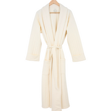 Load image into Gallery viewer, French Terry Quilted Robe-Whispery White
