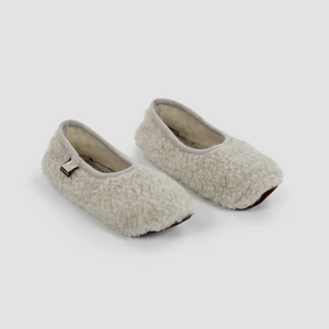 Women’s 100% Wool Ballerina Slippers-Grey