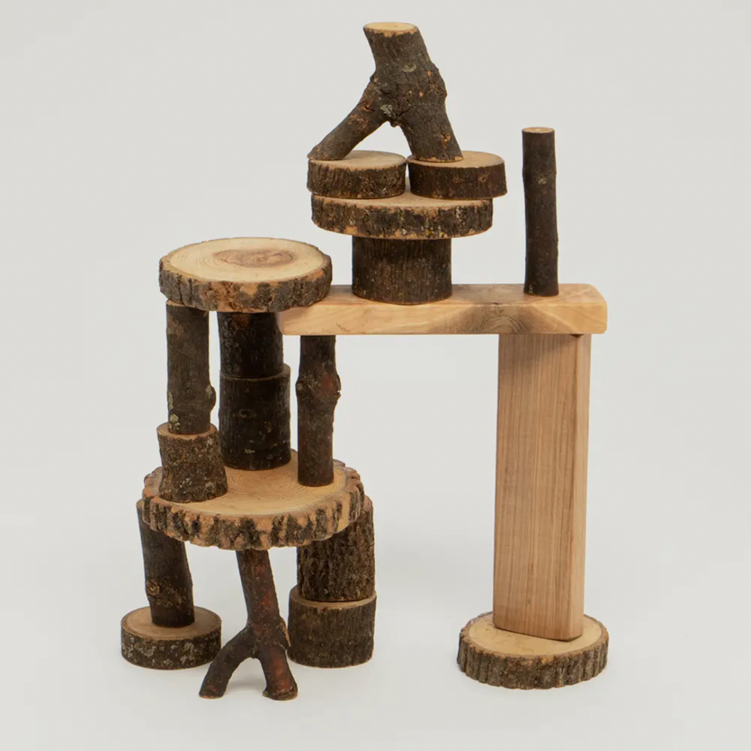 Classic Barked Tree Blocks-21 Piece Set