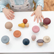 Load image into Gallery viewer, Montessori Mushroom Wood &amp; Silicone Toy/Teething/Fine Motor
