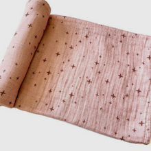 Load image into Gallery viewer, Stars Muslin Swaddle Blankets-Dusty Pink Or Brown
